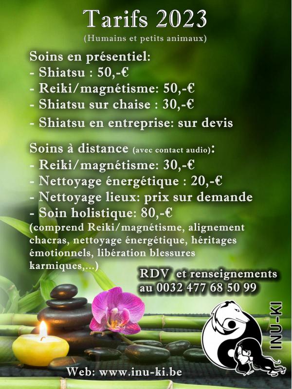 Tarifs 2023